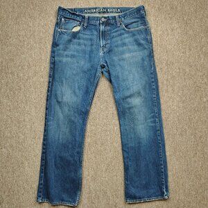 AMERICAN EAGLE Low Rise Boot Jeans Men's 36x32 Blue 100% Cotton Denim